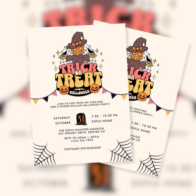 Invitación Truco de calabaza de espantapájaros o fiesta de Ha (Subido por el creador)