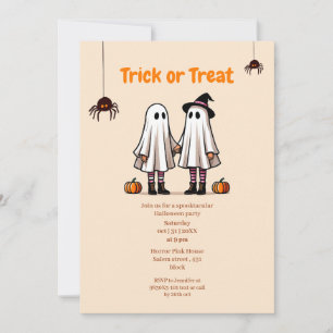 Invitación Truco de fantasmas o fiesta de Halloween