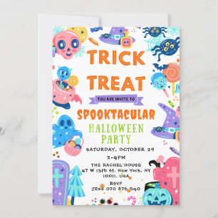 Invitación Truco de Halloween o calabaza de tratas esporádica