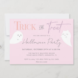 Invitación Truco de Halloween o fantasma de la trata