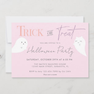Invitación Truco de Halloween o fantasma de la trata