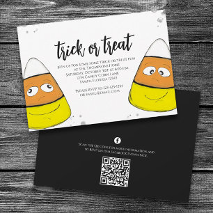 Invitación Truco De Halloween O Trate El Cute Candy Corn Simp
