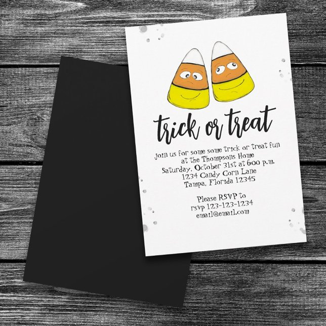 Invitación Truco De Halloween O Trate El Cute Candy Corn Simp (Subido por el creador)