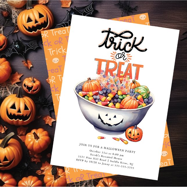 Invitación Truco divertido o trato dulce Halloween (Subido por el creador)