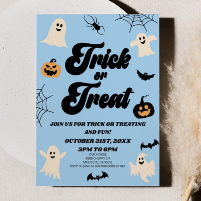 Invitación Truco espeluznante azul o fiesta de Halloween (Subido por el creador)