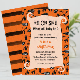 Invitación Truco espeluznante y tratar la revelación de géner