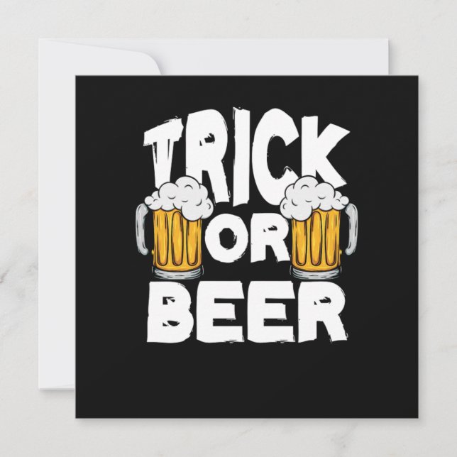 Invitación Truco O Cerveza Halloween Calabaza Trick O Trate G (Anverso)