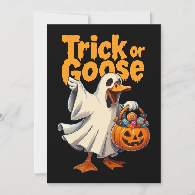 Invitación Truco o Ganso Halloween Ganso (Anverso)