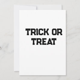 Invitación Truco o. Trate Halloween espeluznante negro simple