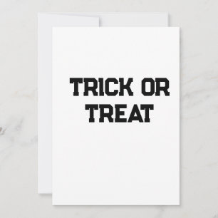 Invitación Truco o. Trate Halloween espeluznante negro simple