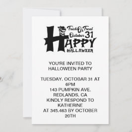 Invitación ¡Truco o trato! 31 de octubre - Feliz Halloween
