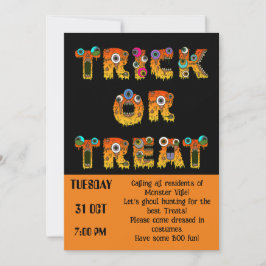 Invitación Truco o trato comunitario de Halloween