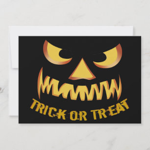 Invitación Truco o trato con cara de calabaza