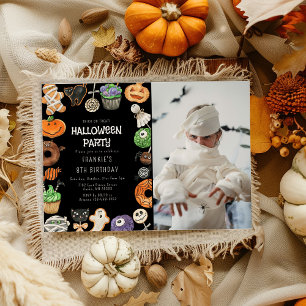 Invitación Truco o trato Cute Halloween Foto Cumpleaños