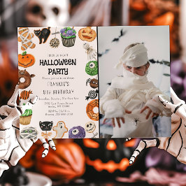 Invitación Truco o trato Cute Halloween Foto Cumpleaños
