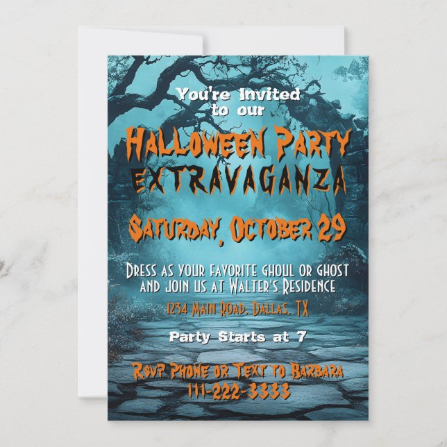 Invitación Truco o trato de fiesta de Halloween (Anverso)