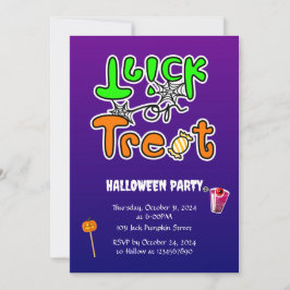 Invitación Truco o trato de la fiesta de Halloween