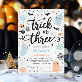 Invitación Truco O Trato Fantasma De Halloween Tercer Fiesta 