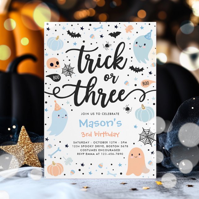 Invitación Truco O Trato Fantasma De Halloween Tercer Fiesta  (Subido por el creador)