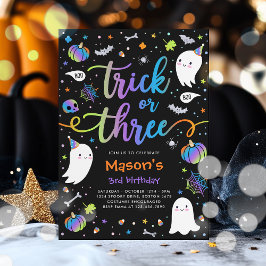 Invitación Truco O Trato Fantasma De Halloween Tercer Fiesta 