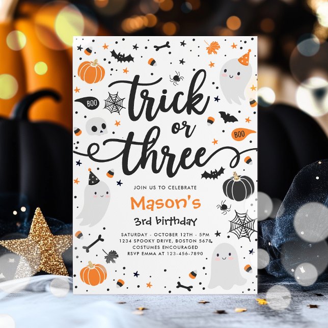 Invitación Truco O Trato Fantasma De Halloween Tercer Fiesta  (Subido por el creador)