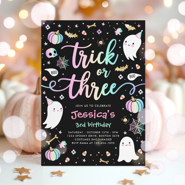 Invitación Truco O Trato Fantasma De Halloween Tercer Fiesta  (Subido por el creador)