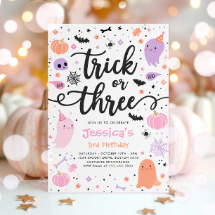 Invitación Truco O Trato Fantasma De Halloween Tercer Fiesta 