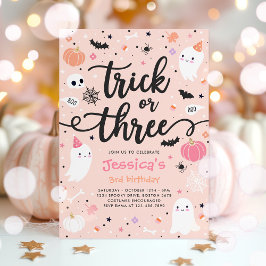 Invitación Truco O Trato Fantasma De Halloween Tercer Fiesta 