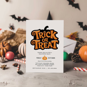 INVITACIÓN TRUCO O TRATO FIESTA DE HALLOWEEN SIMPLE