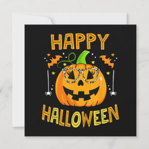 Invitación Truco o trato Halloween divertida calabaza feliz H