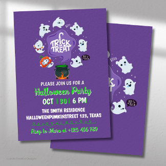 Invitación Truco o trato Y vamos a tener un Halloween espeluz