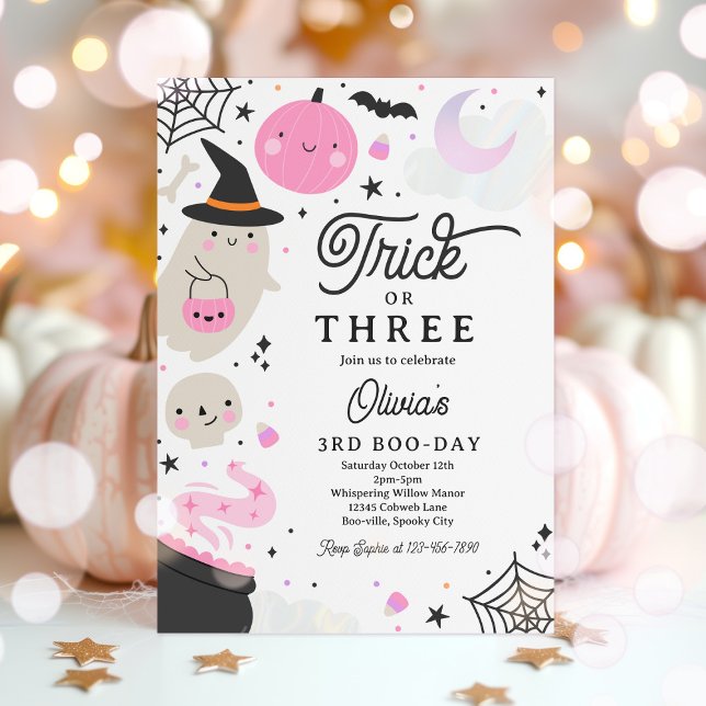 Invitación Truco O Tres Fantasma De Halloween Tercer Fiesta D (Subido por el creador)