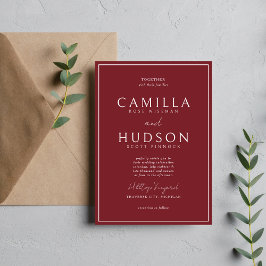 Invitación True Simplicity 4 | Burgundy | Minimal Wedding