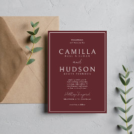 Invitación True Simplicity 4 | Burgundy Profundo | Boda