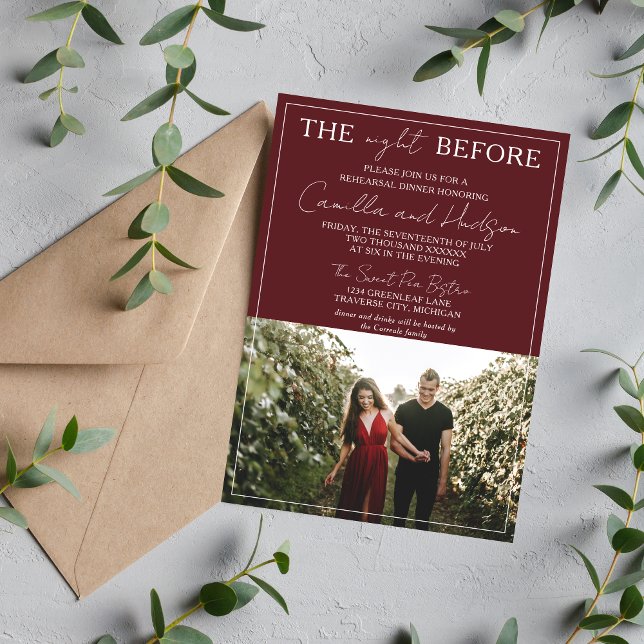 Invitación True Simplicity 4 | Cena de Ensayo Dark Burgundy (Subido por el creador)