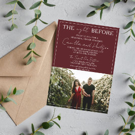 Invitación True Simplicity 4 | Deep Burgundy Rehearsal Dinner
