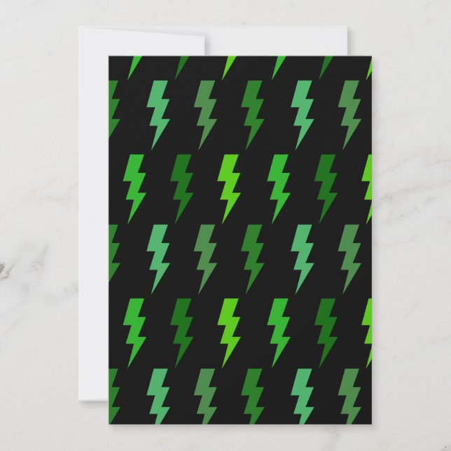 Invitación Trueno de tormenta eléctrica de rayo verde (Anverso)