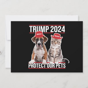 Invitación Trump 2024 Protege Nuestros Animales Gatos Perros 
