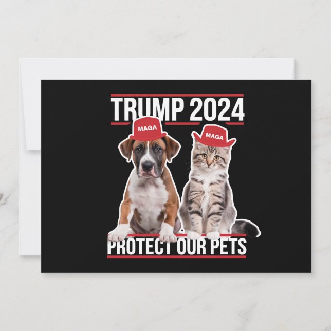 Invitación Trump 2024 Proteja a nuestros Mascotas Gatos Perro (Anverso)