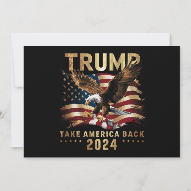 Invitación Trump 2024 Recuperar la bandera estadounidense Tru (Anverso)