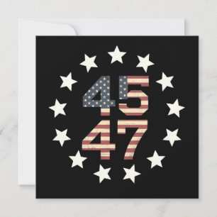 Invitación Trump 45 47 estrellas bandera estadounidense vinta