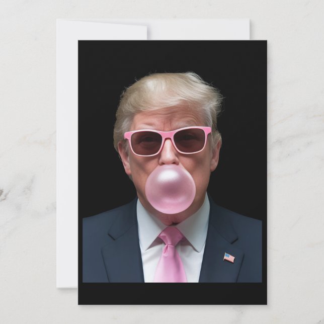 Invitación Trump Bubble Gum Funny presidente de EEUU (Anverso)