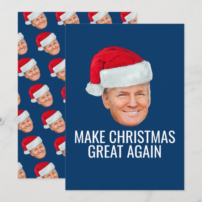 Invitación Trump con Santa Hat - Hacer a los Navidades grande (Anverso / Reverso)