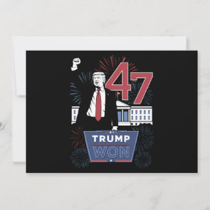 Invitación Trump Ganó 2024 Presidente 47 América EE. UU.