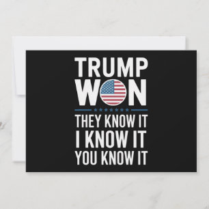 Invitación Trump Ganó Ellos Lo Saben 2024 47º Presidente Gana