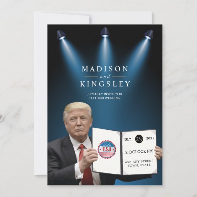 Invitación Trump Gran Boda 💍 Patriota (Anverso)
