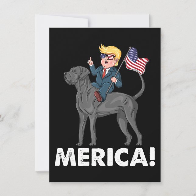 Invitación Trump Merica Gran perro norteamericano cuarto (Anverso)
