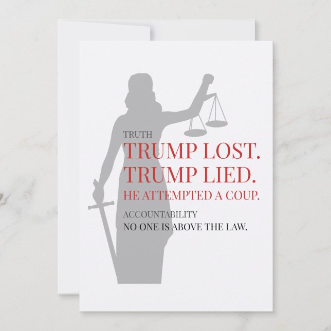 Invitación Trump perdió a nadie por encima de la ley (Anverso)