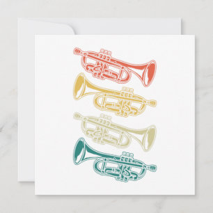 Invitación Trump retro: Trumpet Instruft Music Trumpet