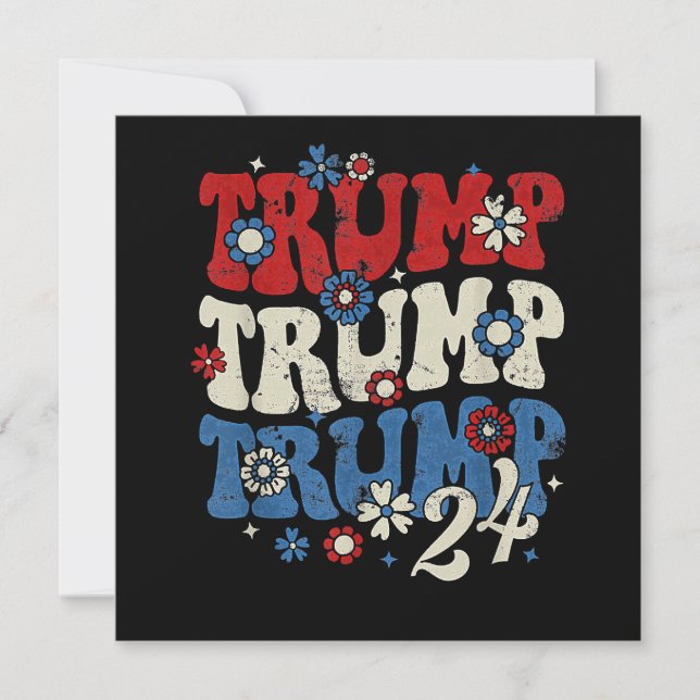 Invitación Trump Trump Trump 2024 Retro  (Anverso)